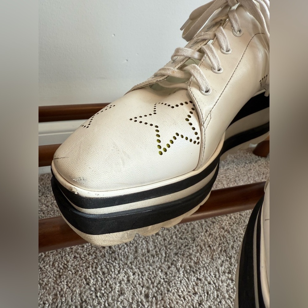 Stella McCartney White and Black Platform Sneakers - Picture 7 of 15